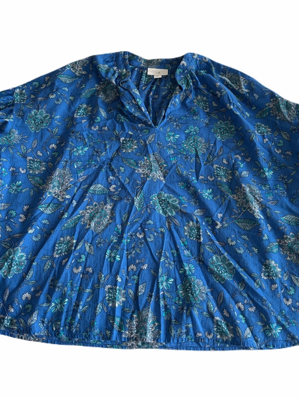 J. Jill Blue Floral Peasant Tunic